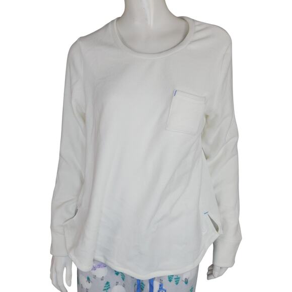 Cuddl Duds Regular Fleecewear with Stretch Pajama Set, Ivry/WollySheep Medium - Picture 2 of 16